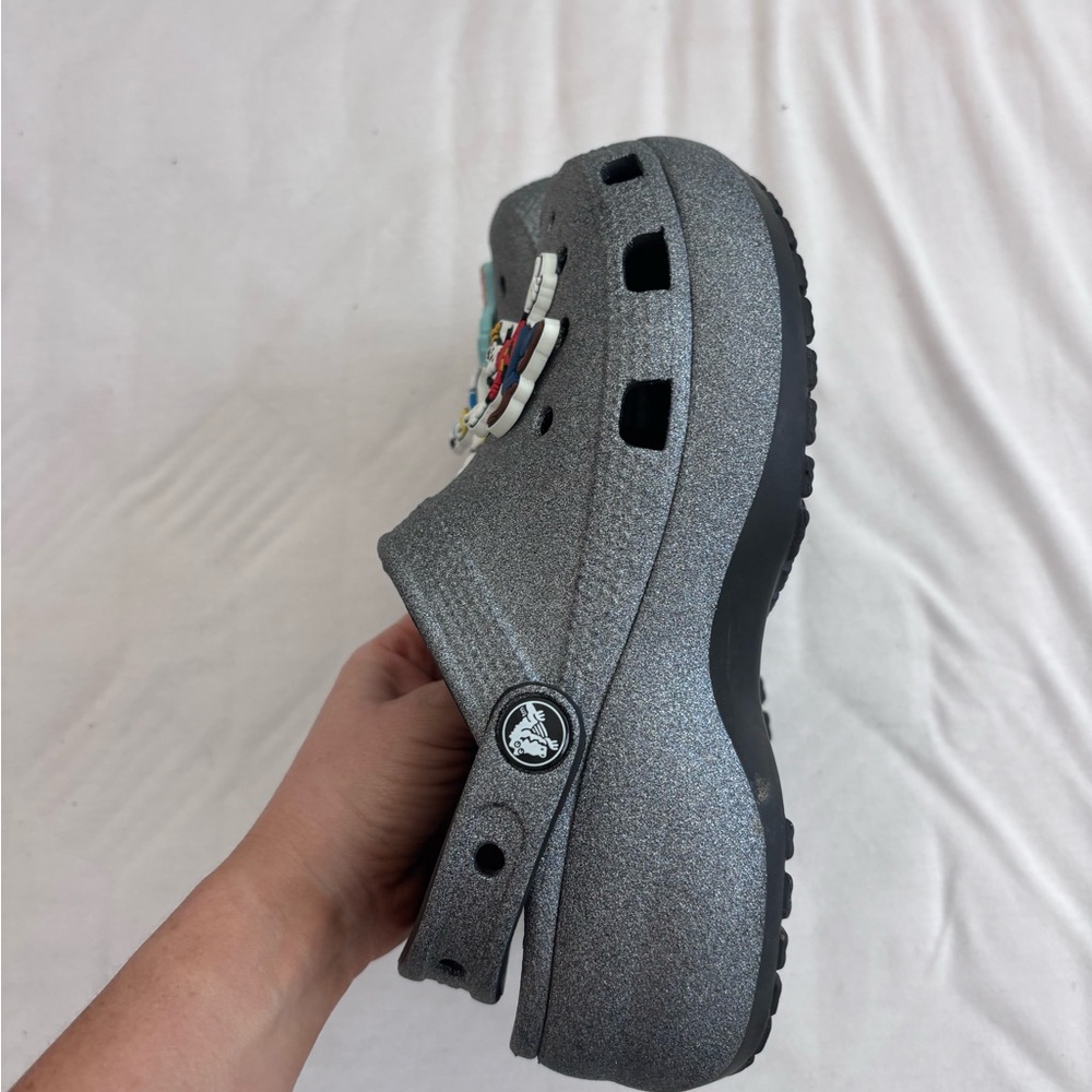 Crocs Glitter Silver Platform - image 2
